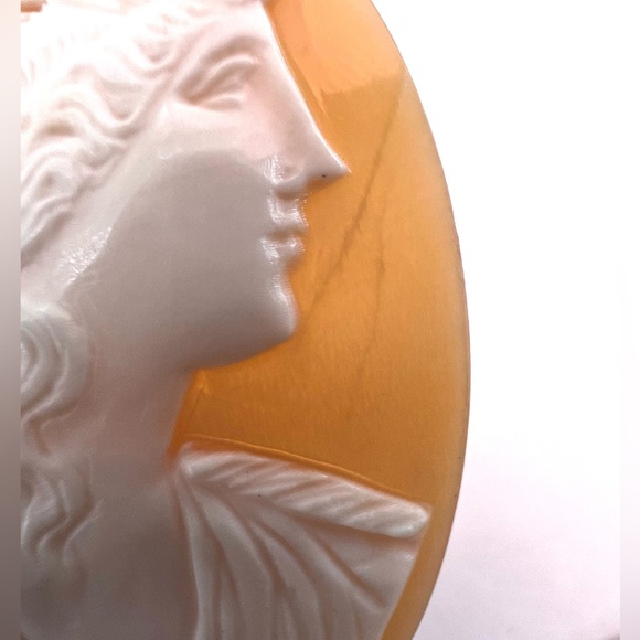 GORGEOUS Victorian Antique Large Unmounted Shell Cameo Large Goddess/God - Picture 4 of 12